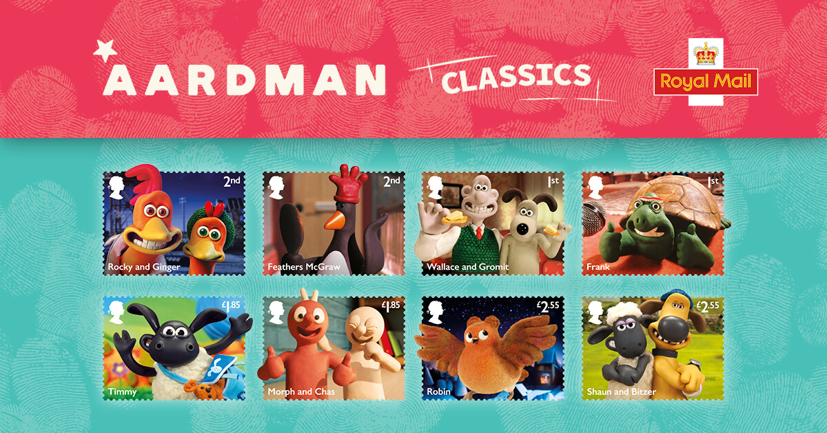 Royal Mail Aardman Classics Stamp Collection Aardman   713353 Rm Aardman Fb Social 1200x628 V1 